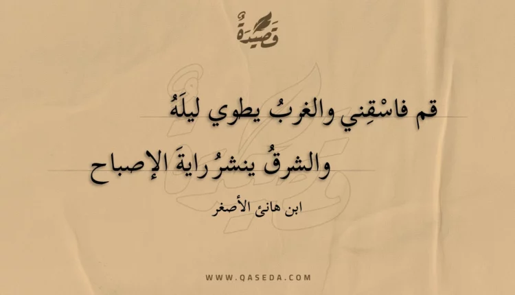 قصيدة قم فاسقني والغرب يطوي ليله