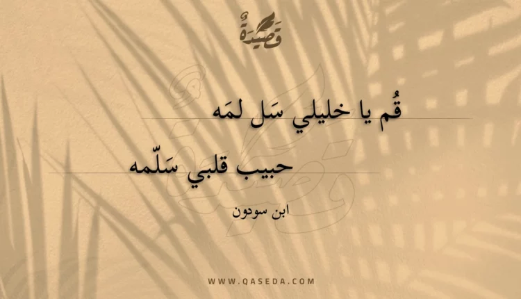 قصيدة قم يا خليلي سل لمه