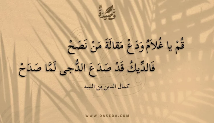 قصيدة قم يا غلام ودع مقالة من نصح