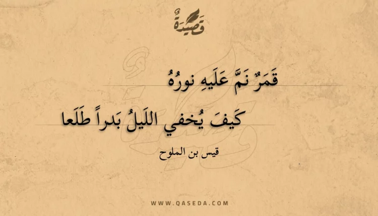 قصيدة قمر نم عليه نوره