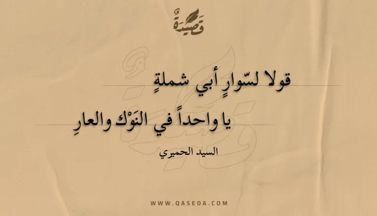 قصيدة قولا لسوار أبي شملة