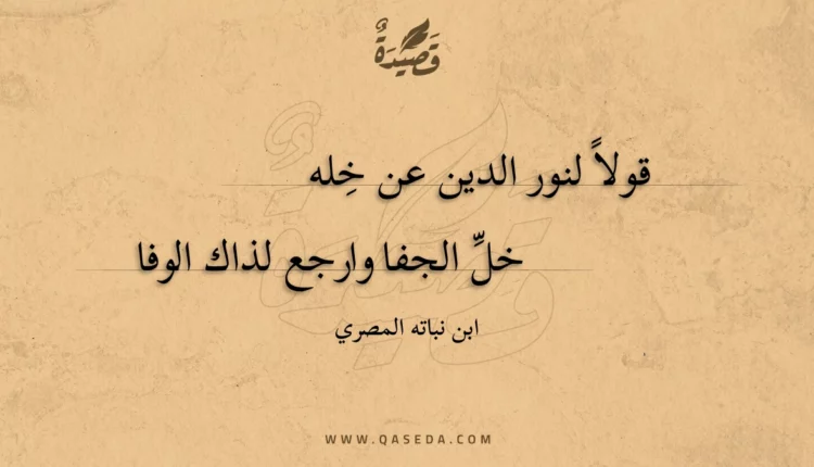 قصيدة قولا لنور الدين عن خله