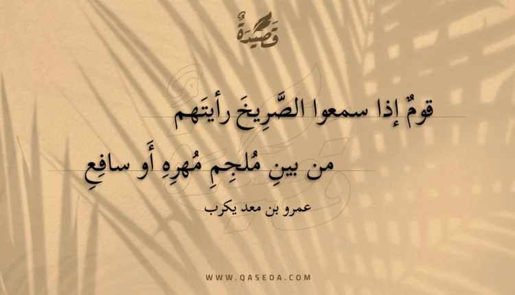 قصيدة قوم إذا سمعوا الصريخ رأيتهم