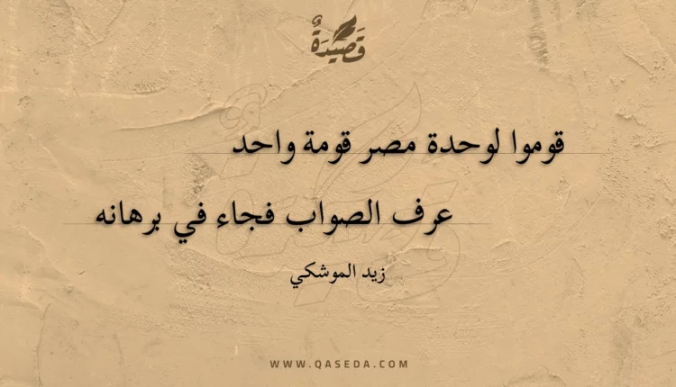 قصيدة قوموا لوحدة مصر قومة واحد