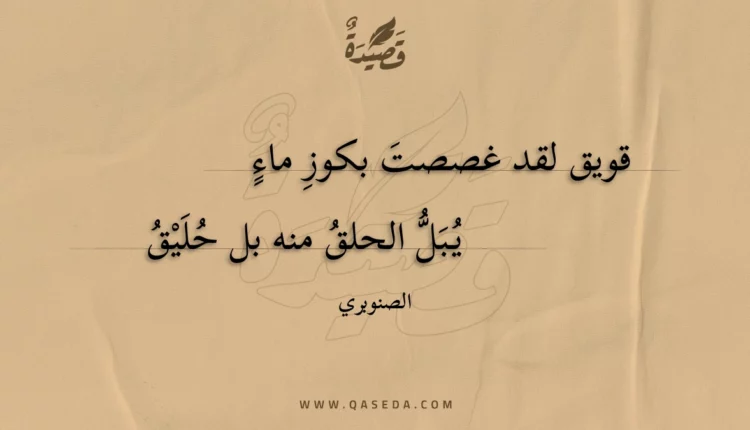 قصيدة قويق لقد غصصت بكوز ماء
