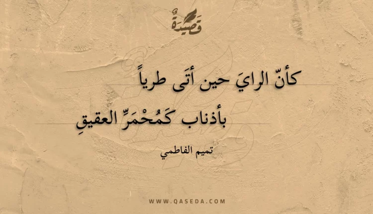 قصيدة كأن الراي حين أتى طريا