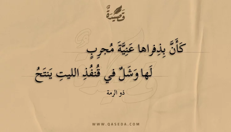 قصيدة كأن بذفراها عنية مجرب