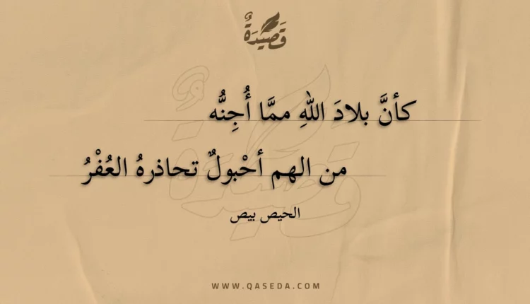 قصيدة كأن بلاد الله مما أجنه