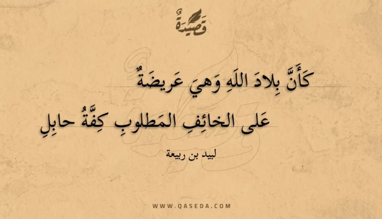 قصيدة كأن بلاد الله وهي عريضة