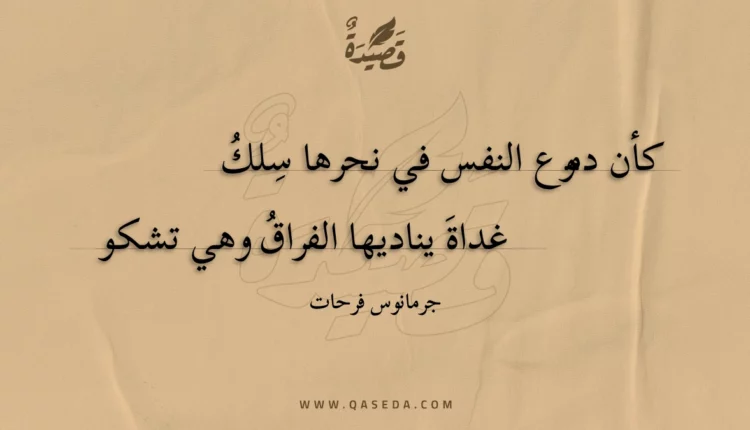 قصيدة كأن دموع النفس في نحرها سلك