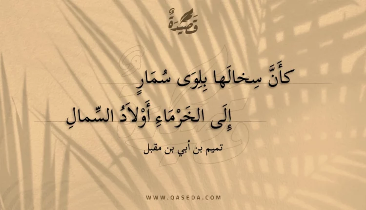 قصيدة كأن سخالها بلوى سمار