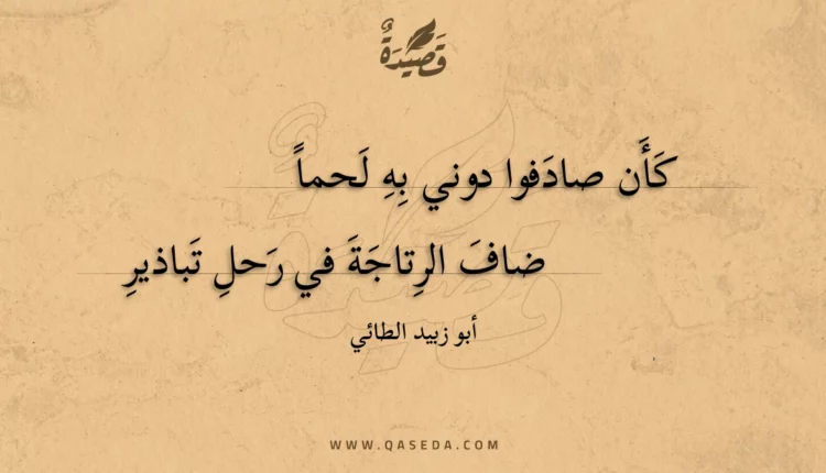 قصيدة كأن صادفوا دوني به لحما