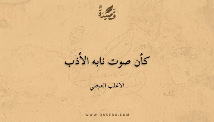 قصيدة كأن صوت نابه الأذب