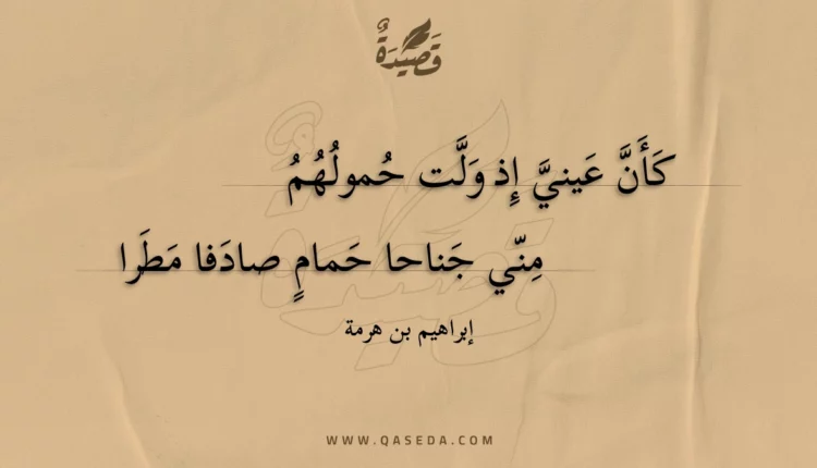 قصيدة كأن عيني إذ ولت حمولهم