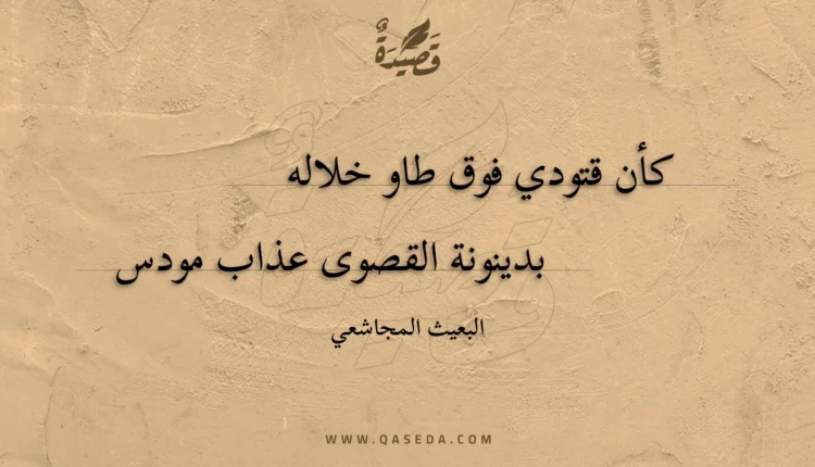 قصيدة كأن قتودي فوق طاو خلاله