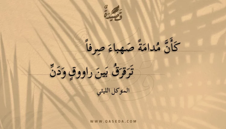 قصيدة كأن مدامة صهباء صرفا