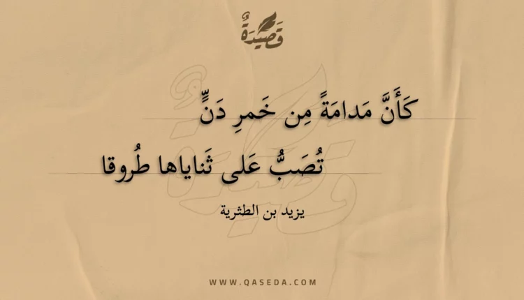 قصيدة كأن مدامة من خمر دن