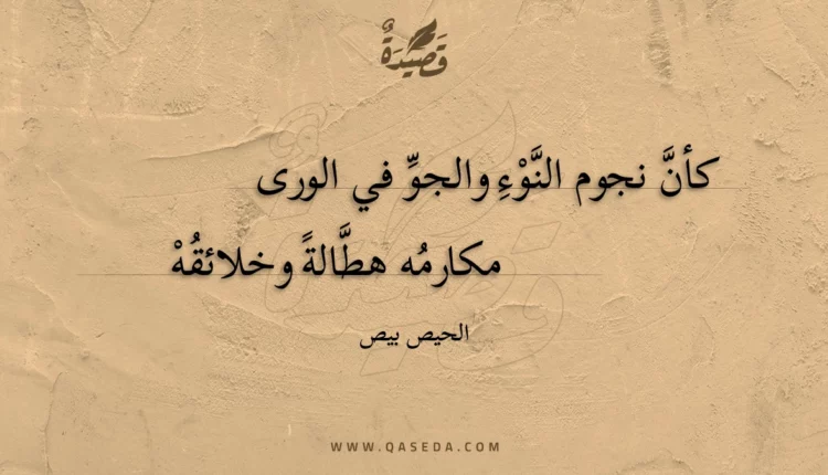 قصيدة كأن نجوم النوء والجو في الورى