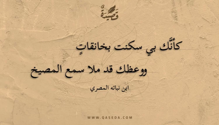 قصيدة كأنك بي سكنت بخانقات
