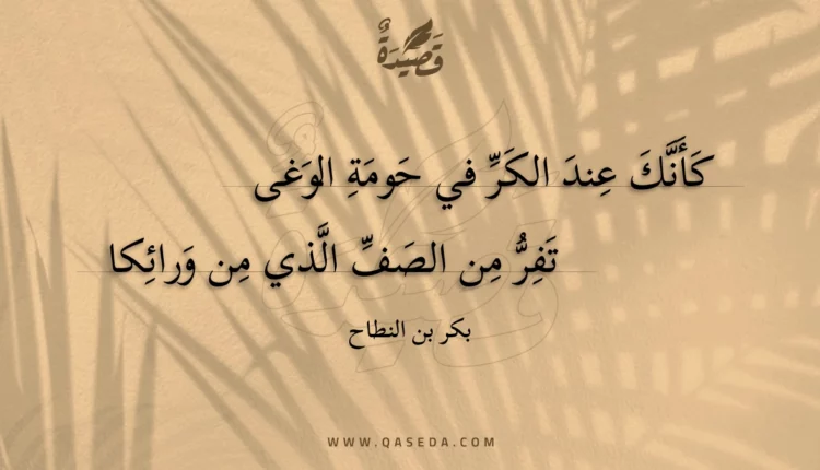قصيدة كأنك عند الكر في حومة الوغى