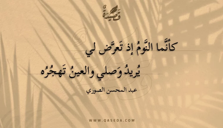 قصيدة كأنما النوم إذ تعرض لي