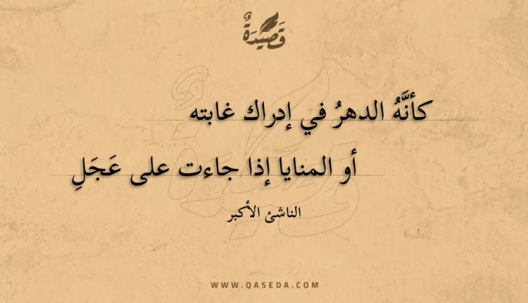 قصيدة كأنه الدهر في إدراك غابته