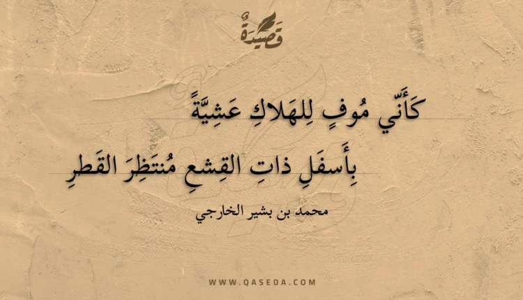 قصيدة كأني موف للهلاك عشية