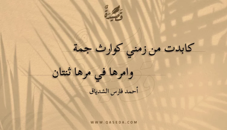 قصيدة كابدت من زمني كوارث جمة