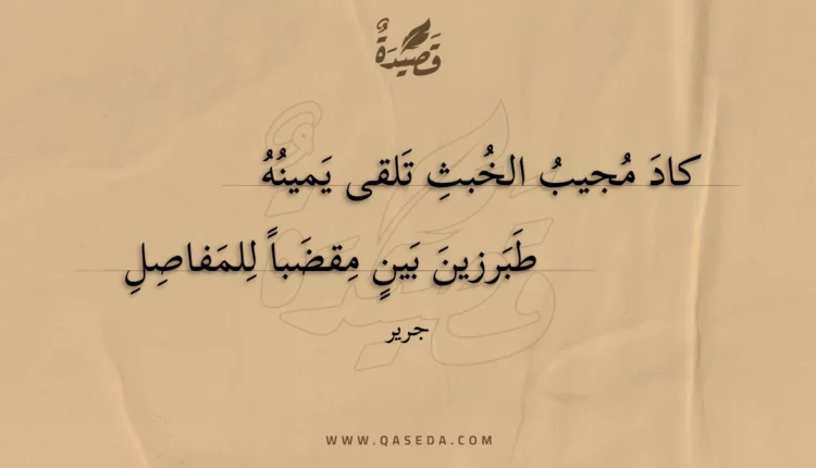 قصيدة كاد مجيب الخبث تلقى يمينه