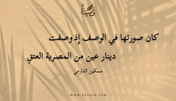 قصيدة كان صورتها في الوصف إِذ وصفت