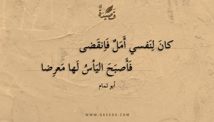 قصيدة كان لنفسي أمل فانقضى