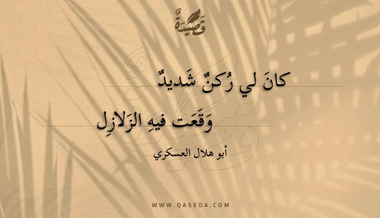 قصيدة كان لي ركن شديد