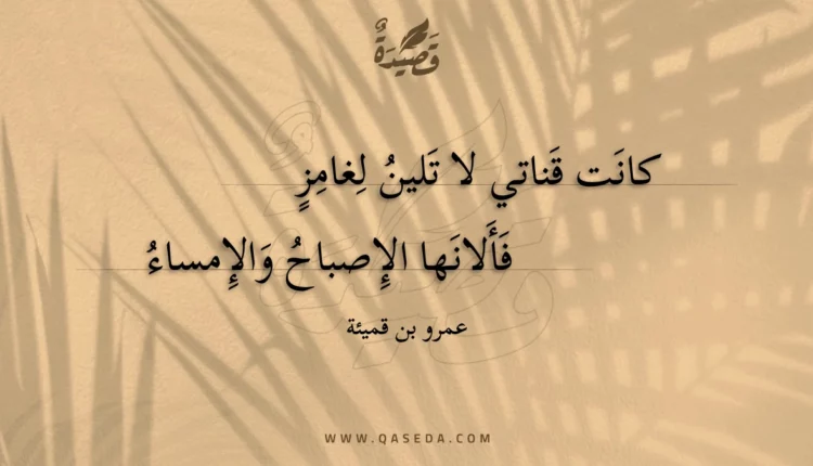 قصيدة كانت قناتي لا تلين لغامز