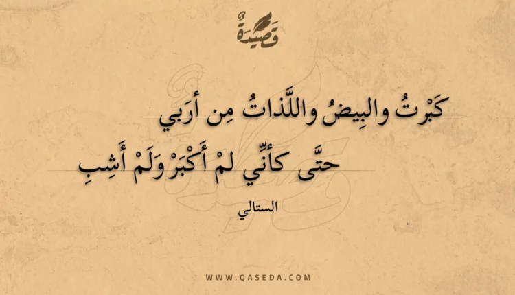قصيدة كبرت والبيض واللذات من أربي