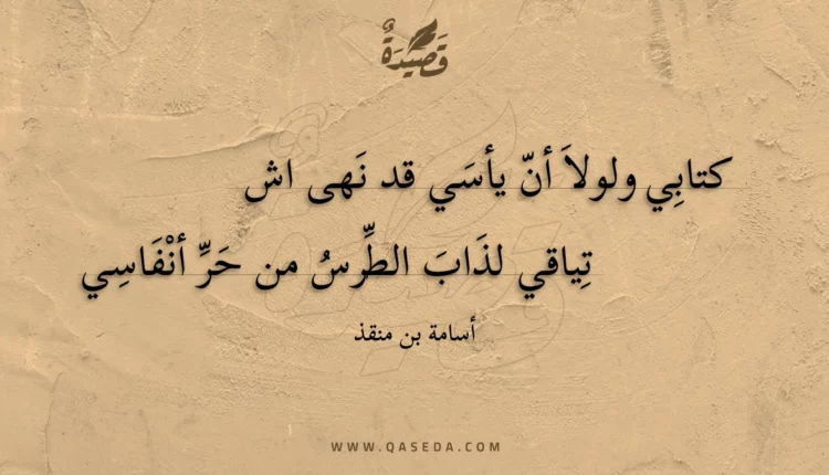 قصيدة كتابي ولولا أن يأسي قد نهى