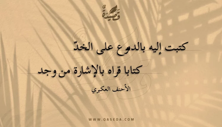 قصيدة كتبت إليه بالدموع على الخد