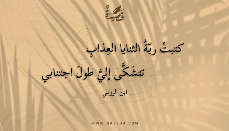 قصيدة كتبت ربة الثنايا العذاب