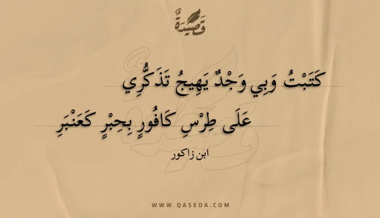 قصيدة كتبت وبي وجد يهيج تذكري