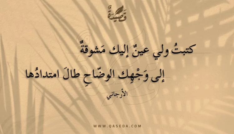 قصيدة كتبت ولي عين إليك مشوقة