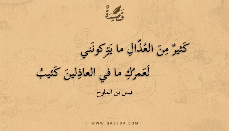 قصيدة كثير من العذال ما يتركونني