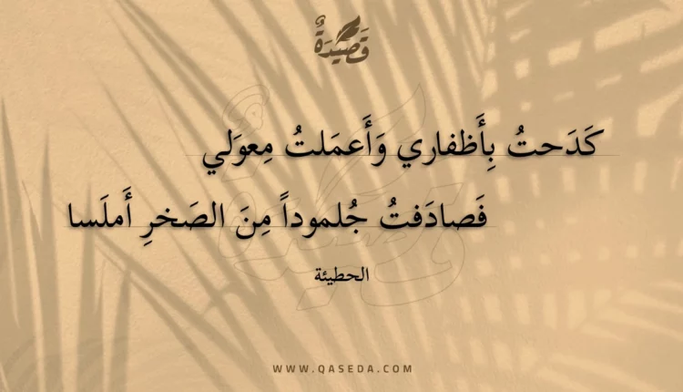 قصيدة كدحت بأظفاري وأعملت معولي