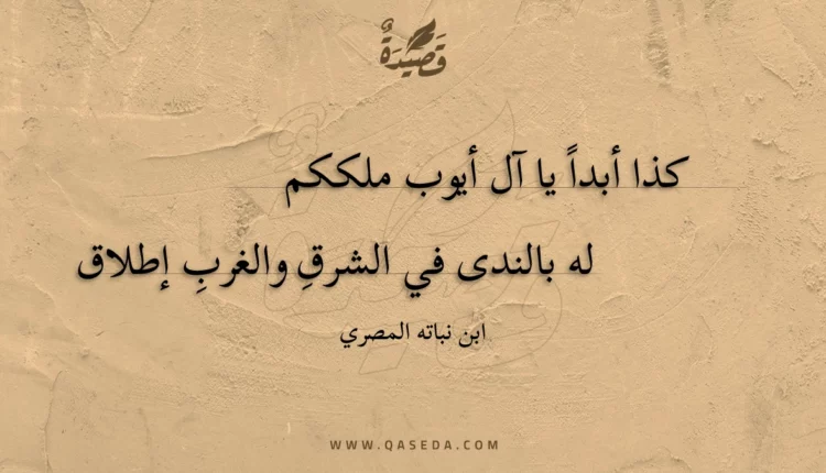 قصيدة كذا أبدا يا آل أيوب ملككم