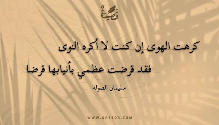 قصيدة كرهت الهوى إن كنت لا أكره النوى