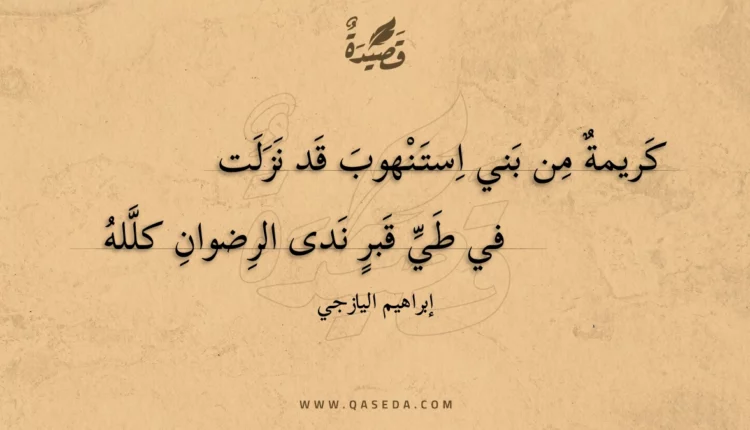 قصيدة كريمة من بني استنهوب قد نزلت