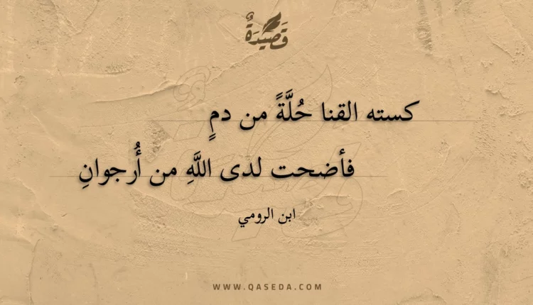 قصيدة كسته القنا حلة من دم