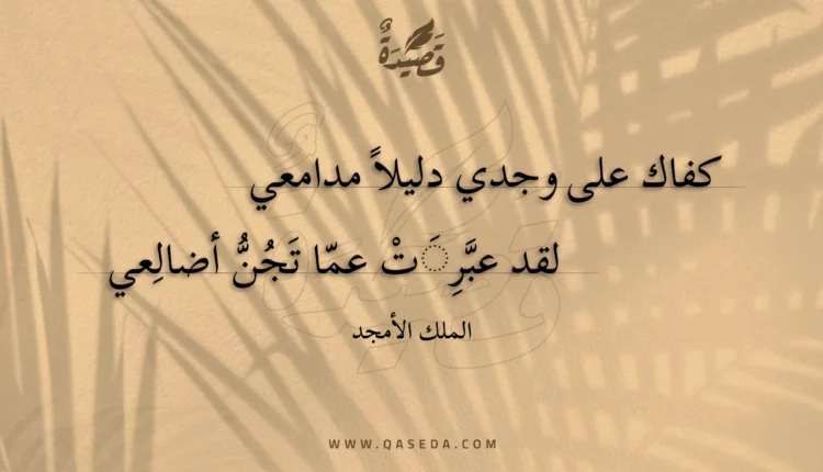 قصيدة كفاك على وجدي دليلا مدامعي