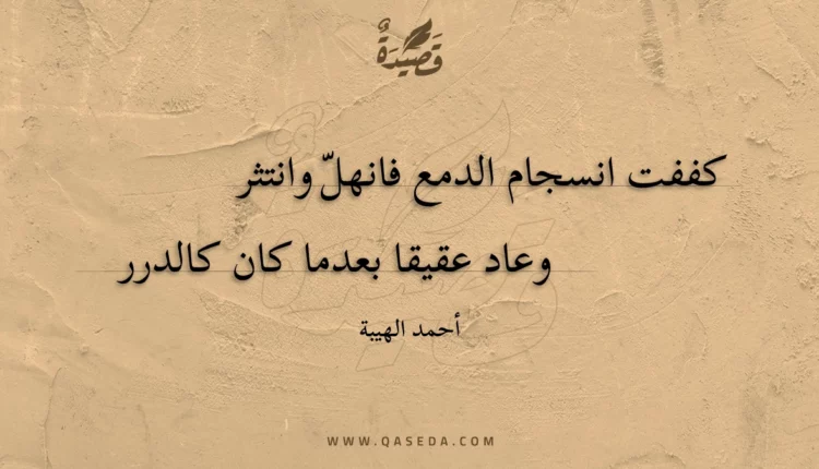 قصيدة كففت انسجام الدمع فانهل وانتثر