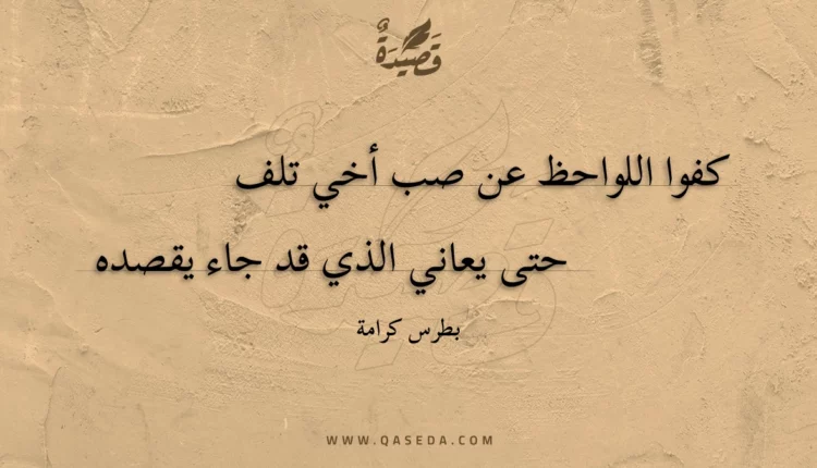 قصيدة كفوا اللواحظ عن صب أخي تلف
