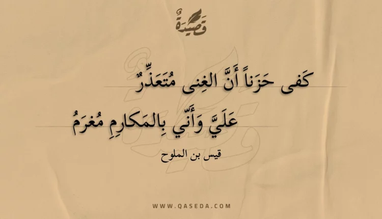قصيدة كفى حزنا أن الغنى متعذر