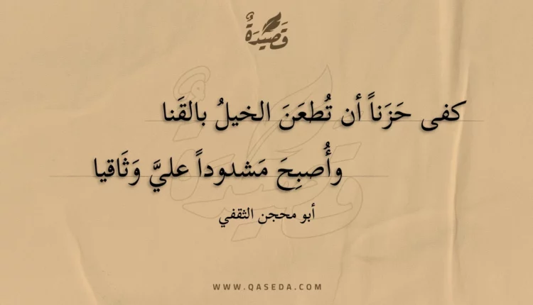 قصيدة كفى حزنا أن تطعن الخيل بالقنا